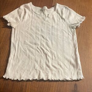 Art Class White Ribbed Top